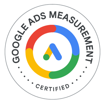 Selo da certificação Métricas do Google Ads